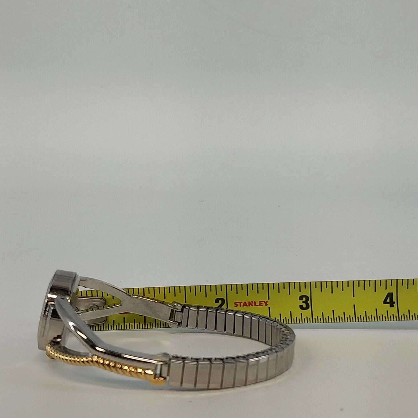 Women's Quartz Watch Two Tone Expansion Band Analog Silver Gold Tone Rope Style