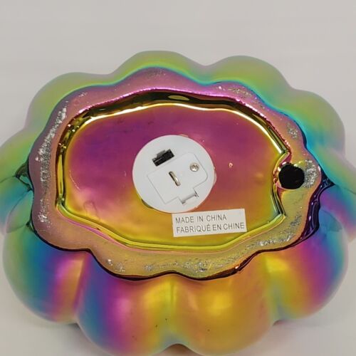Martha Stewart LED Lighted Halloween Iridescent Pumpkin NWT 7" L x 5½" W x 6½"H