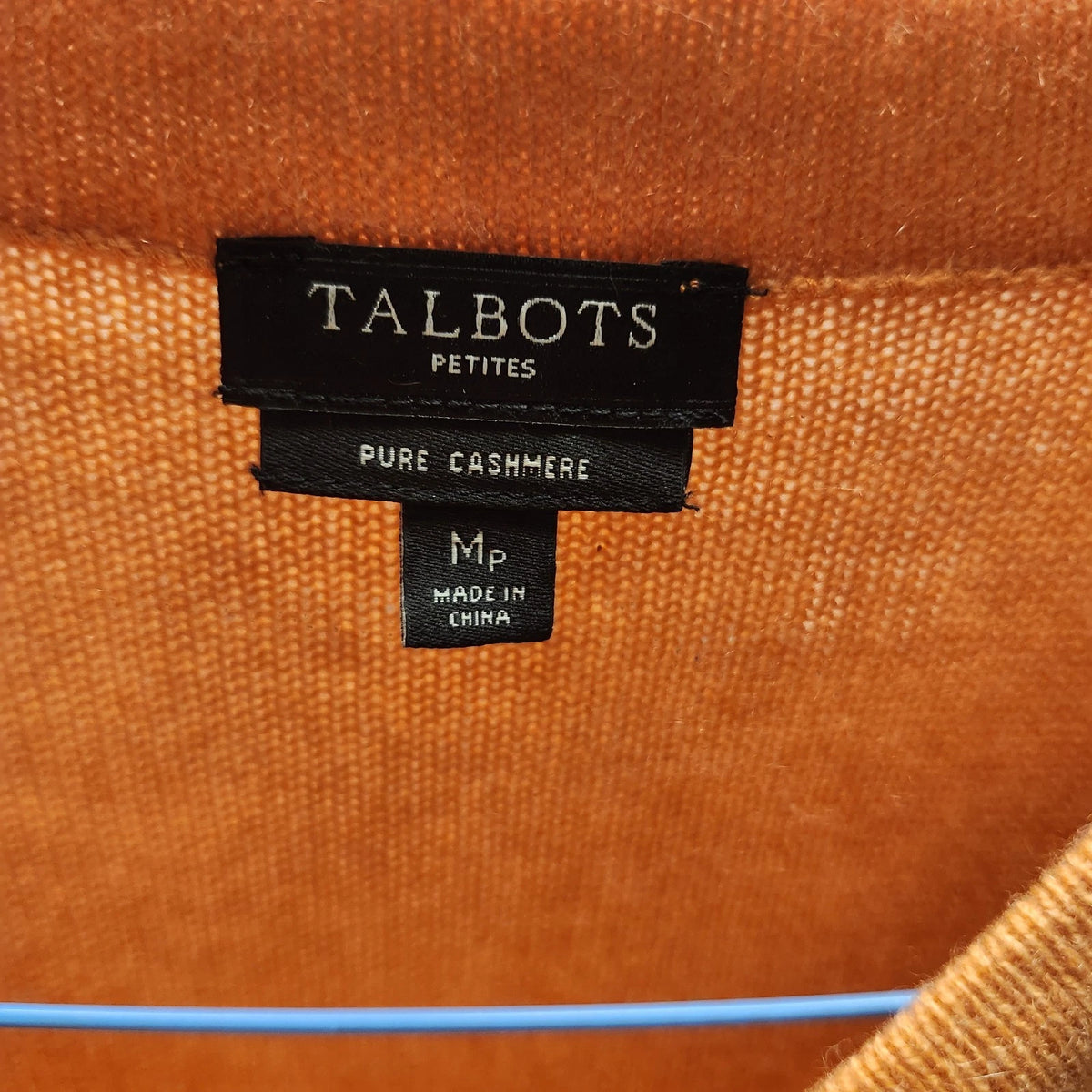 Talbots Petites Women's MP Orange 100% Cashmere Crewneck Sweater Pullover Ribbed