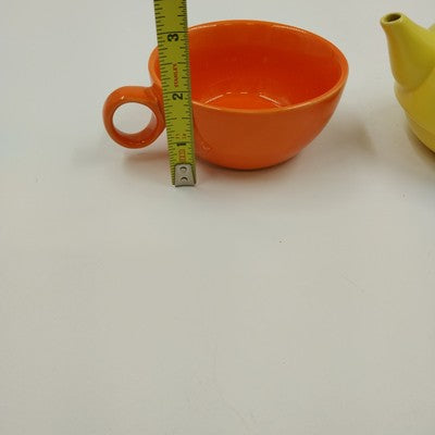 Old Amsterdam Multicolor Porcelain Teapot & Mug Stacking Set 4.5"x4" Vintage