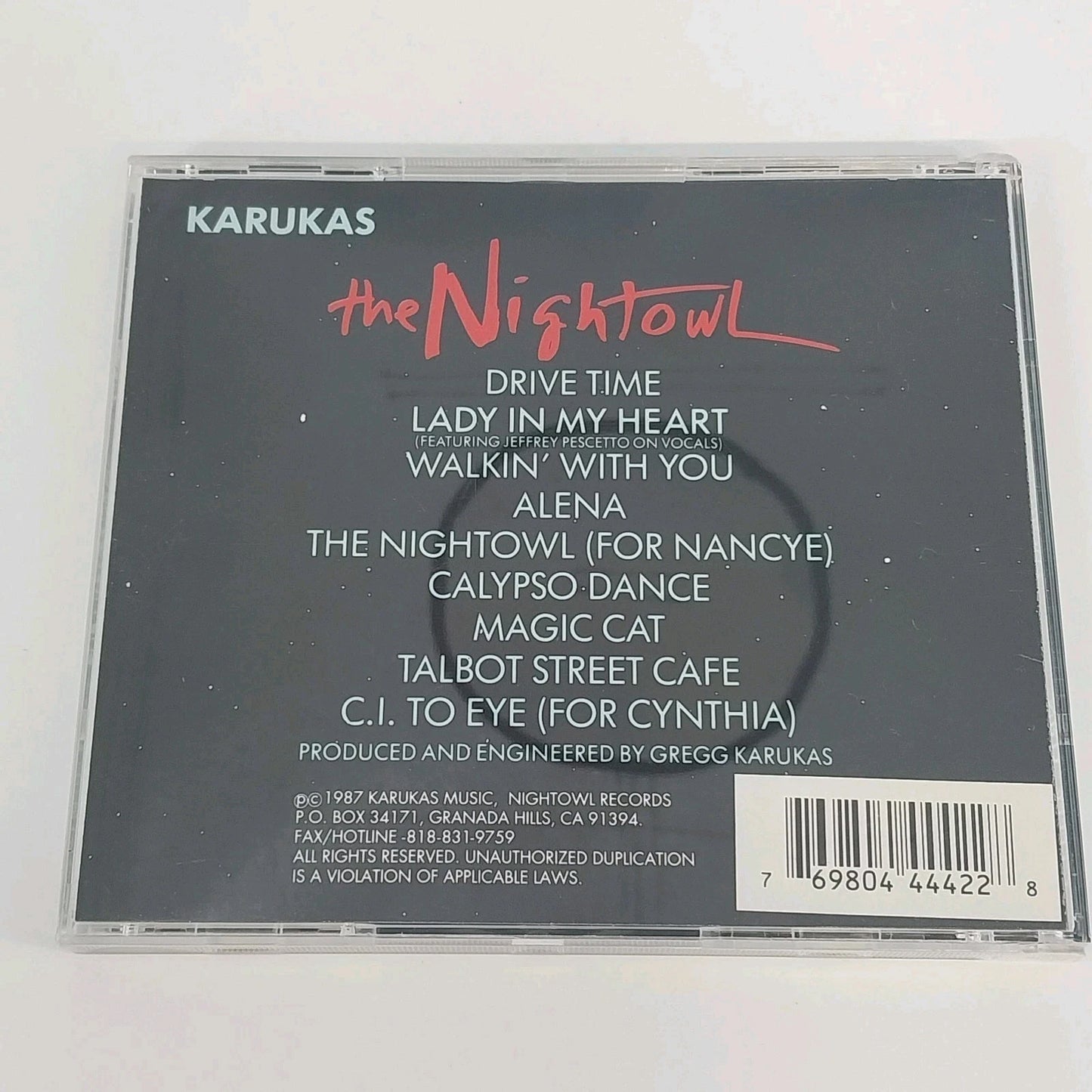Gregg Karukas The Nightowl CD 1987 Contemporary Jazz New Age Instrumental 1987