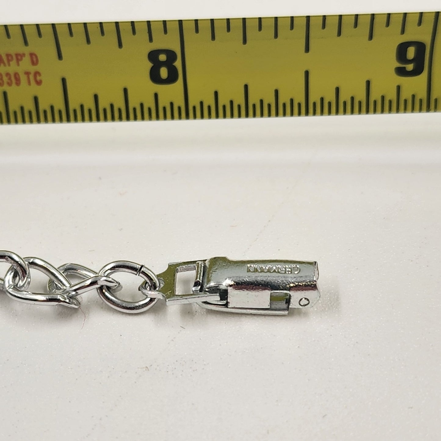 Polished Charm Black Amethyst Silver Tone Bracelet 8" Chain Aluminum Link