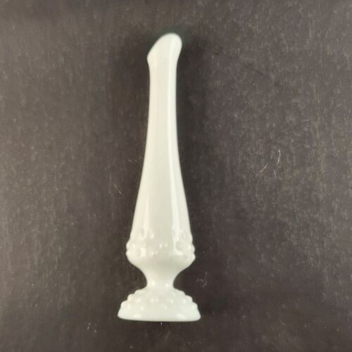 Fenton Milk Glass Swung Hobnail Pattern Footed Bud Vase White Vintage 9" Tall