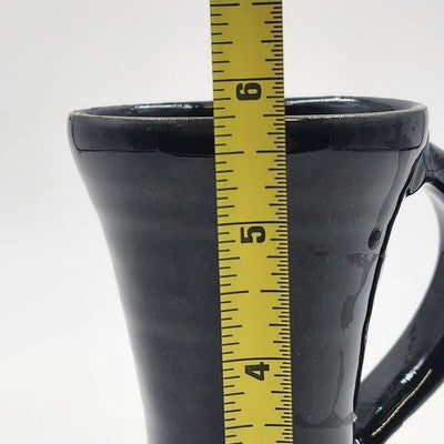 Studio Pottery Coffee Mug John Scott Crafted Tea Cup 5.75" Cobalt Black Vintage