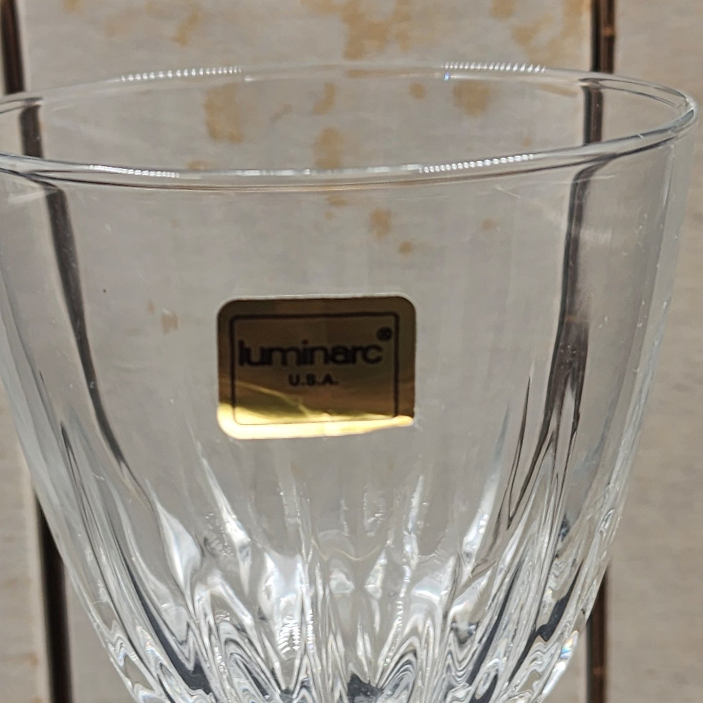 Luminarc 4 Goblet Wine Clear Glasses 6 oz USA Drinkware Georgetown Pattern 6.75"