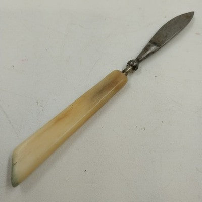 Vanity Manicure Tool Cuticle Pusher Nail Scraper Celluloid Bone Handle Vintage