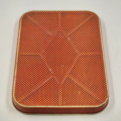 Cheinco Metal Tin Bread Box 13.5x9.5x8"h Strawberries & Leaf Red Lid Vintage MCM
