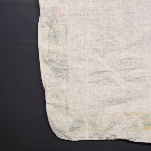 Rooster Sunflower Linen 1972 Calendar Kitchen Towel MCM Vintage 26" x 14" Faded