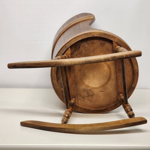 Vintage C L Lane Co Wooden Rocking Chair Barrel Shape Foam Cushion Kids