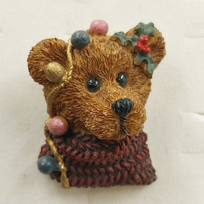 Boyds Bears Elliot and the Lights Resin Pin Brooch 1994 Bearwear Resin Christmas