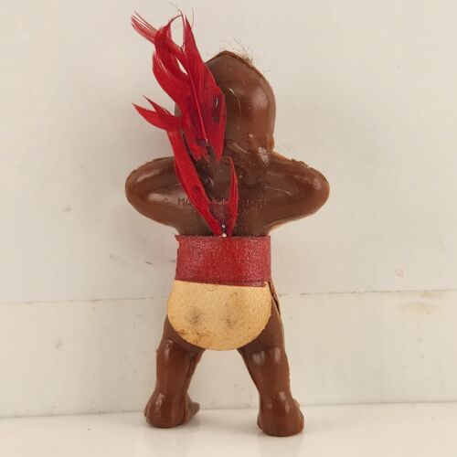 Lot 4 Native American Figure Doll Totem Baby Souvenir Sitting Bull Vintage 1960s