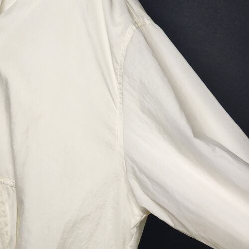 Eddie Bauer Women White Hooded Windbreaker Zipper Jacket Size XL Vintage