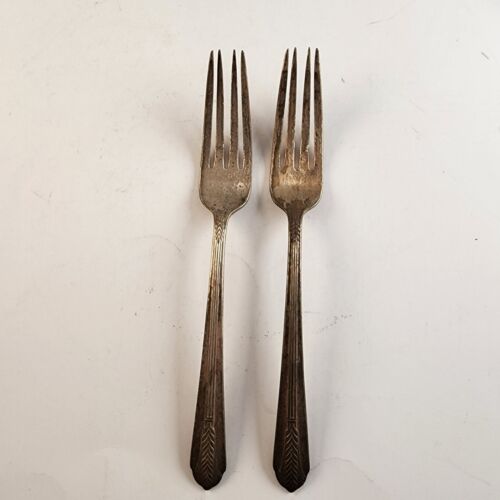 6 Various Silver Plate Flatware Pieces Vintage 2 Forks 2 Teaspoons 2 Other Spoon