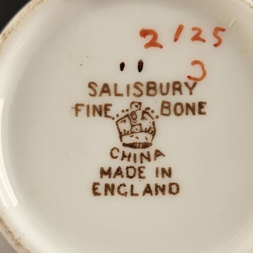 Salisbury Pansy 2125 Fine Bone China Tea Cup Ruffled Rim Vintage From England