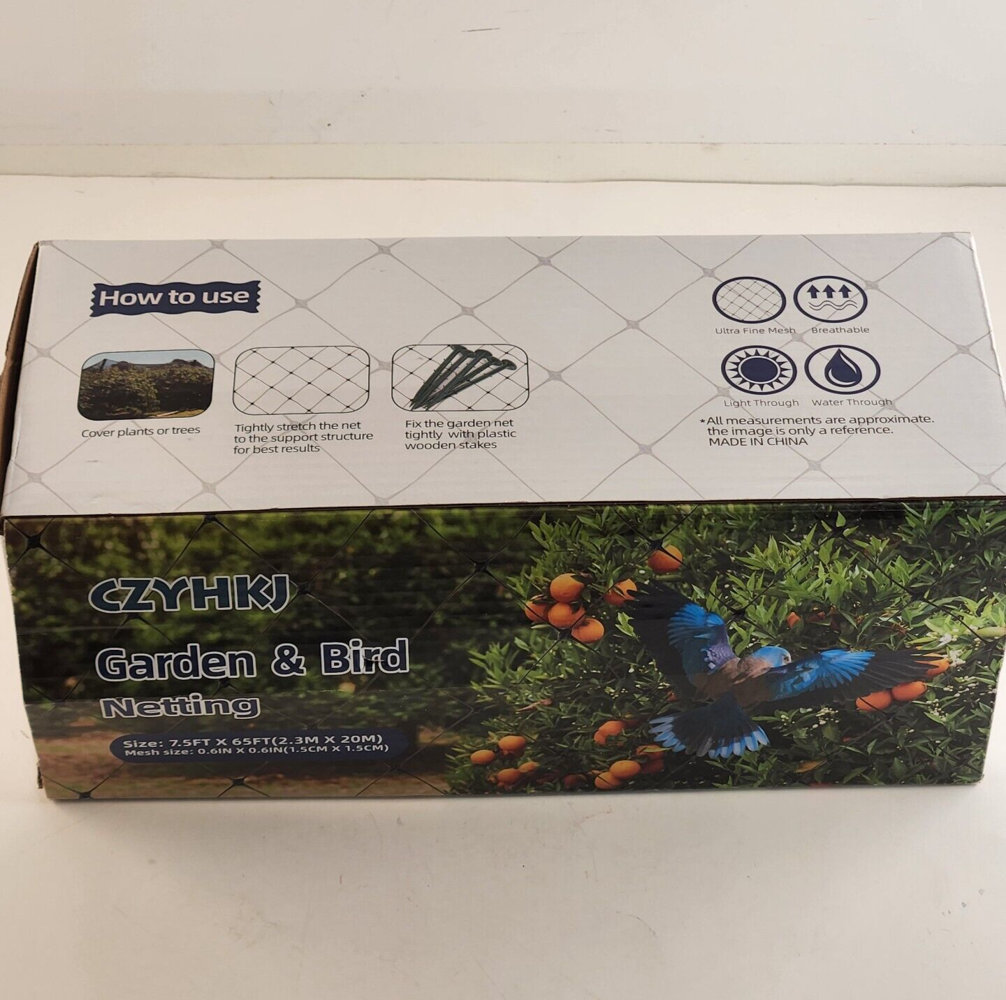 CZYHKJ Garden And Bird Netting 7½ Ft x 65 Ft Mesh Size 0.6 in x 0.6 in NOS