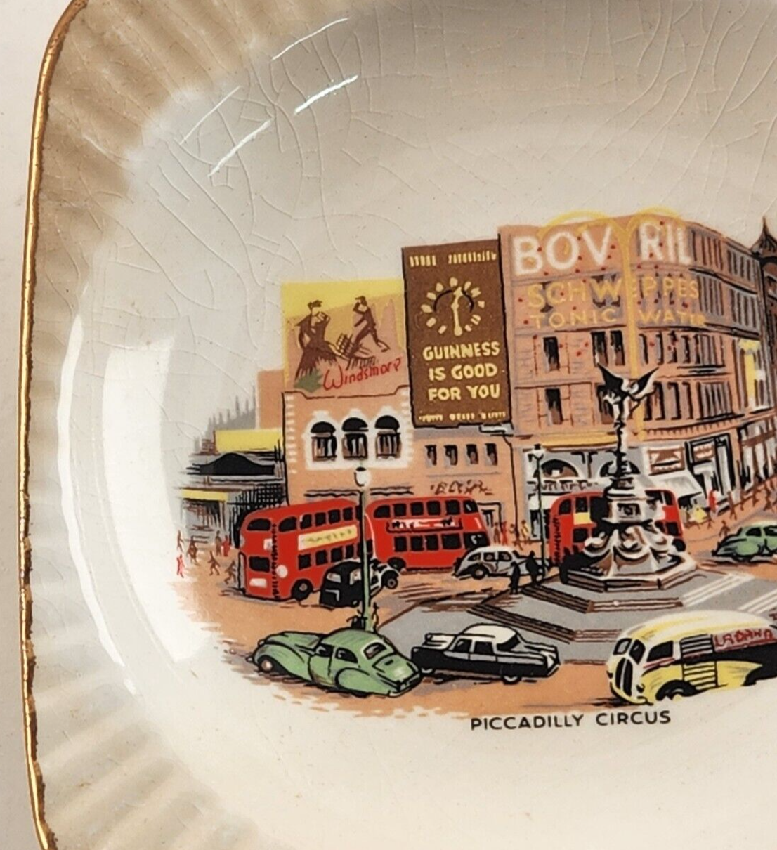 Vintage Piccadilly Circus Trinket Dish Durability Weatherby Hanley England