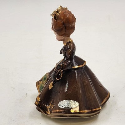 Lady in Brown Dress Josef Originals Porcelain Morning Noon & Night Series 5.5”