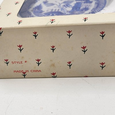 Collectible Miniature Tea Set Blue Chinese Willow Tree w/ Box Home Decor