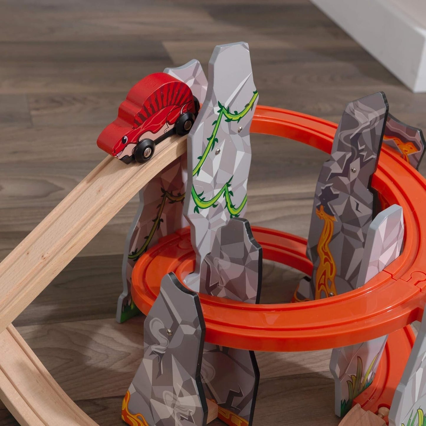 KidKraft Dino World Wooden Train Set Volcano Escape New in Box