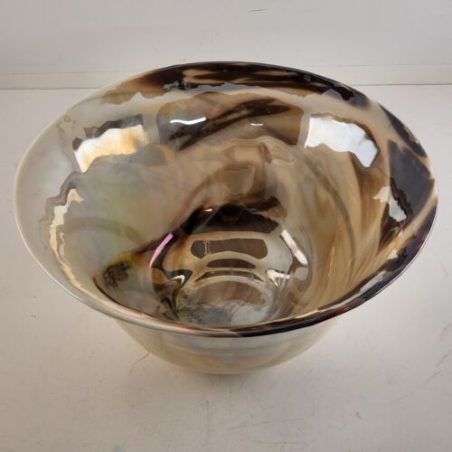 Vintage Murano Glass Yalos Casa Mother of Pearl Bowl Made in Italy 9.5"