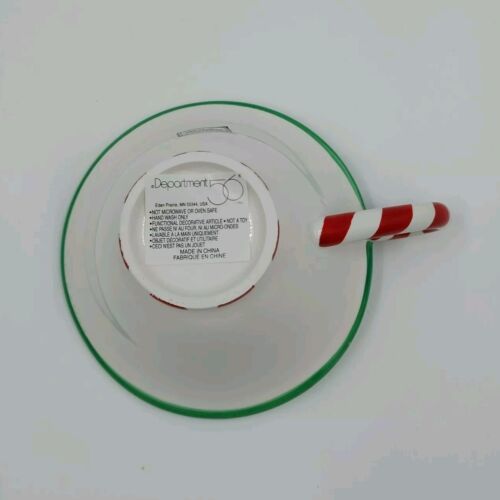Department 56 Red Green Peppermint Medium Tea Cup Mug NIB 38258 China
