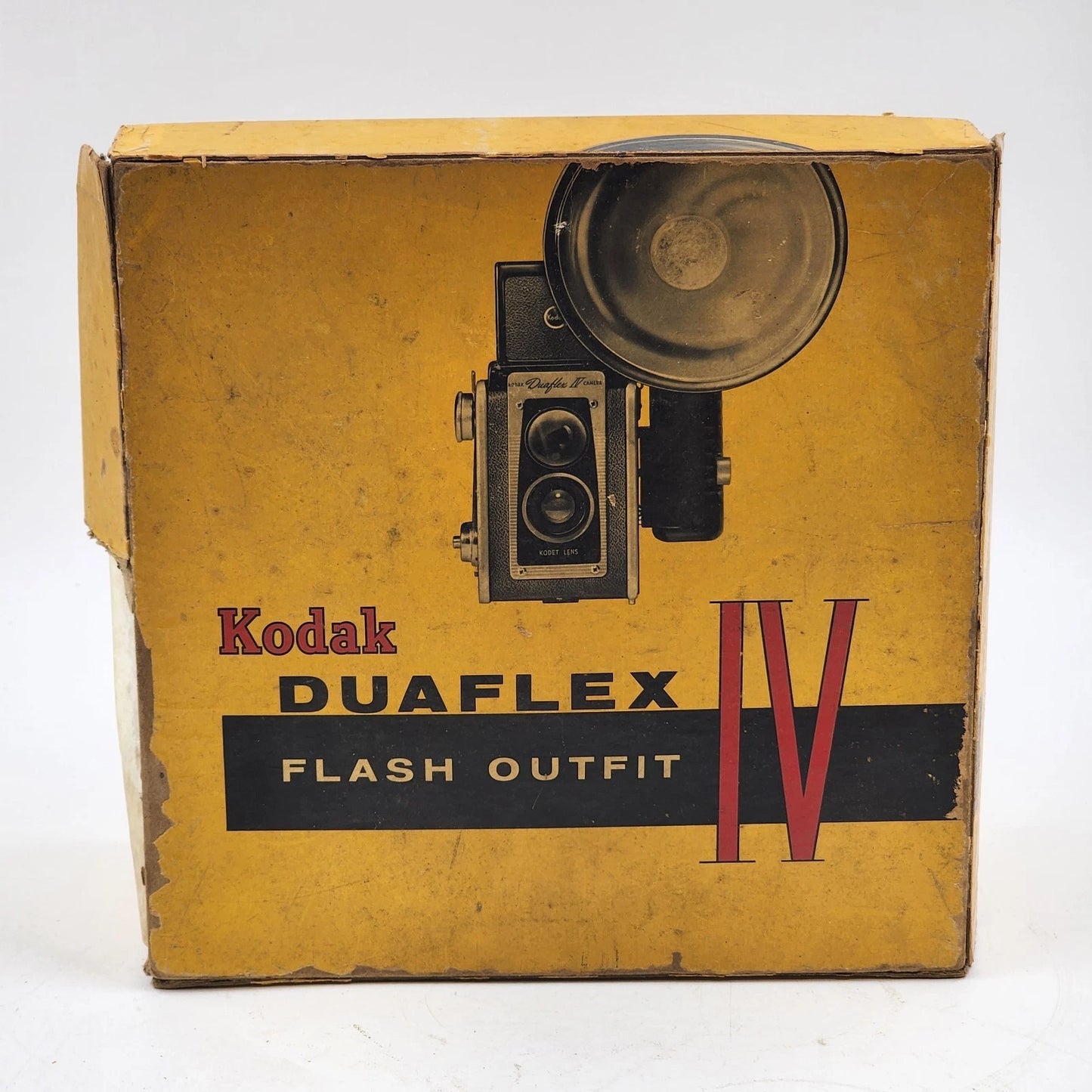 Kodak Duaflex IV Camera Outfit 1950's w Flash Unit 11 Bulbs & Original Box