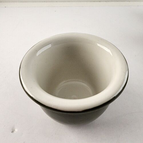 Set 6 Hall Pottery Green White Custard Cups Ramekin Dessert Restaurant