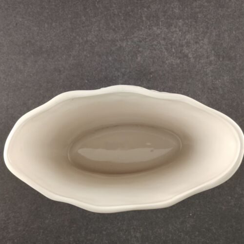 FTD Oval Ceramic Vase Purple Tulips Green Leaves Vintage 6.5" x 3.5" x 5.75"