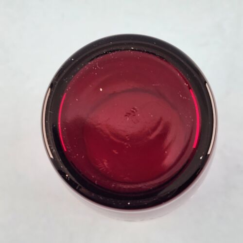 Anchor Hocking Ruby Red Hoe Down Water Glass Mountain Music Fiddle Banjo Vintage