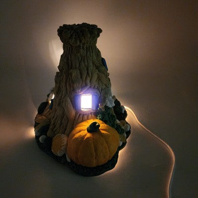 Wee Crafts Autumn Harvest Cornstalk House Figurine 8" Thanksgiving Decor