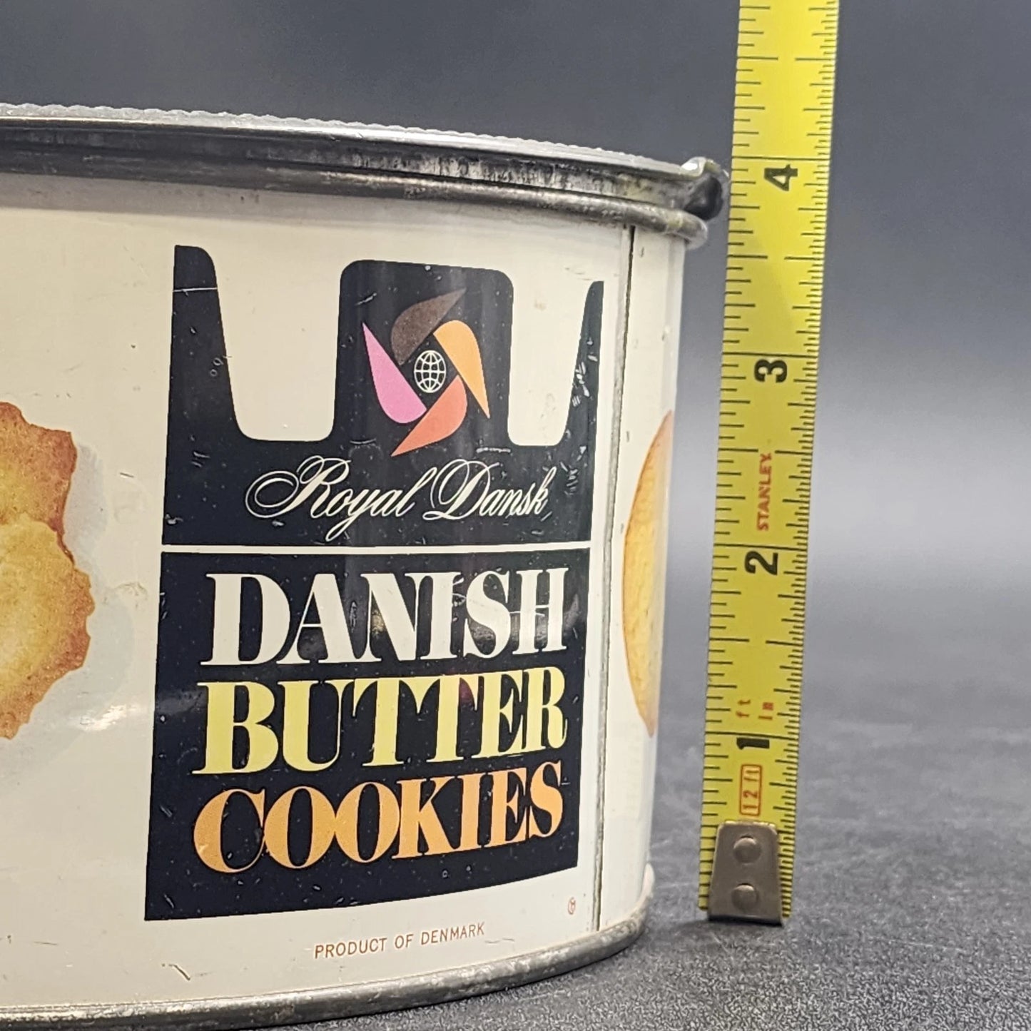 Cookies Tin Royal Dansk Danish Butter Pre-1965 Denmark 8" Rare Collectible