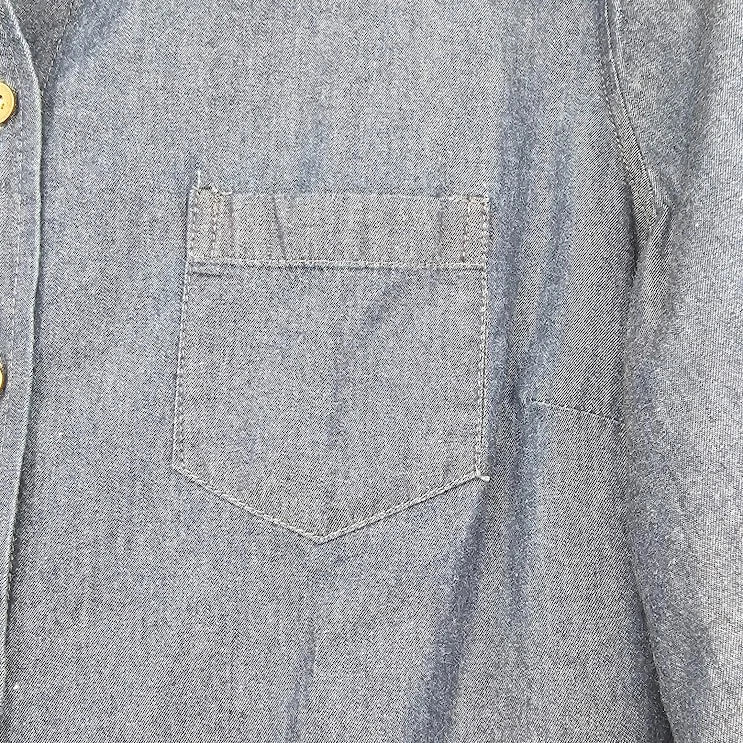 The Limited Women’s Denim Blouse Large Blue Button Front Shirt Casual