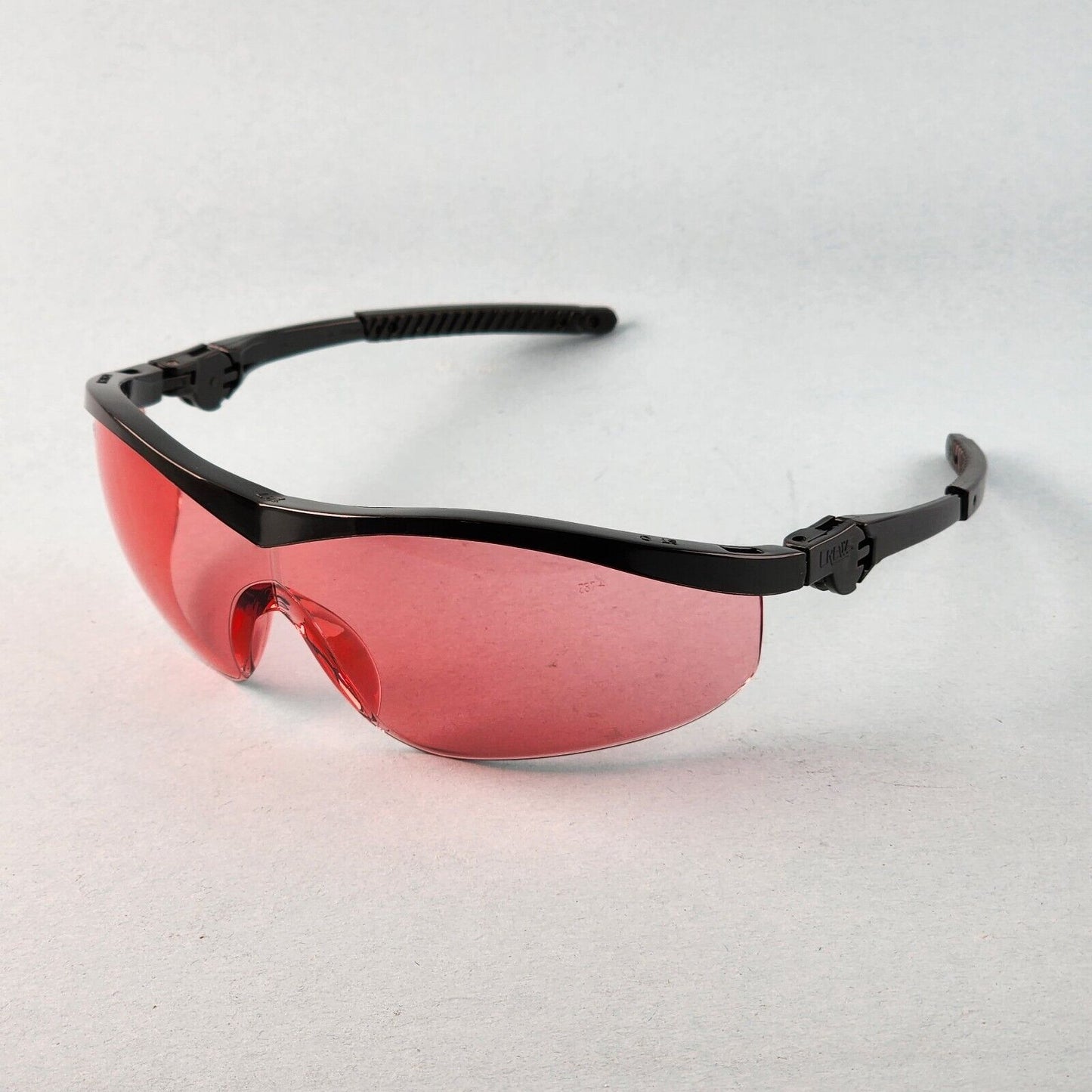 Crews Storm Safety Glasses Z87+ Wraparound Lens Ratchet Temples Eye Protection