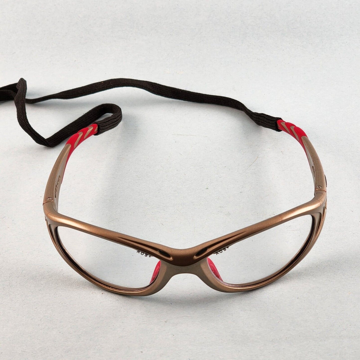 AOSafety Fuel II Protective Safety Glasses Clear Anti-Fog Lens w Retainer & Bag