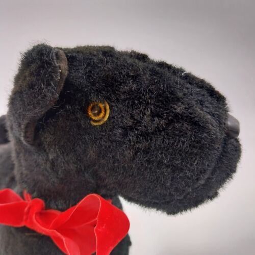 Black Scottish Terrier 8" Tall from Ideal Toy Co 1950's Red Velvet Ribbon