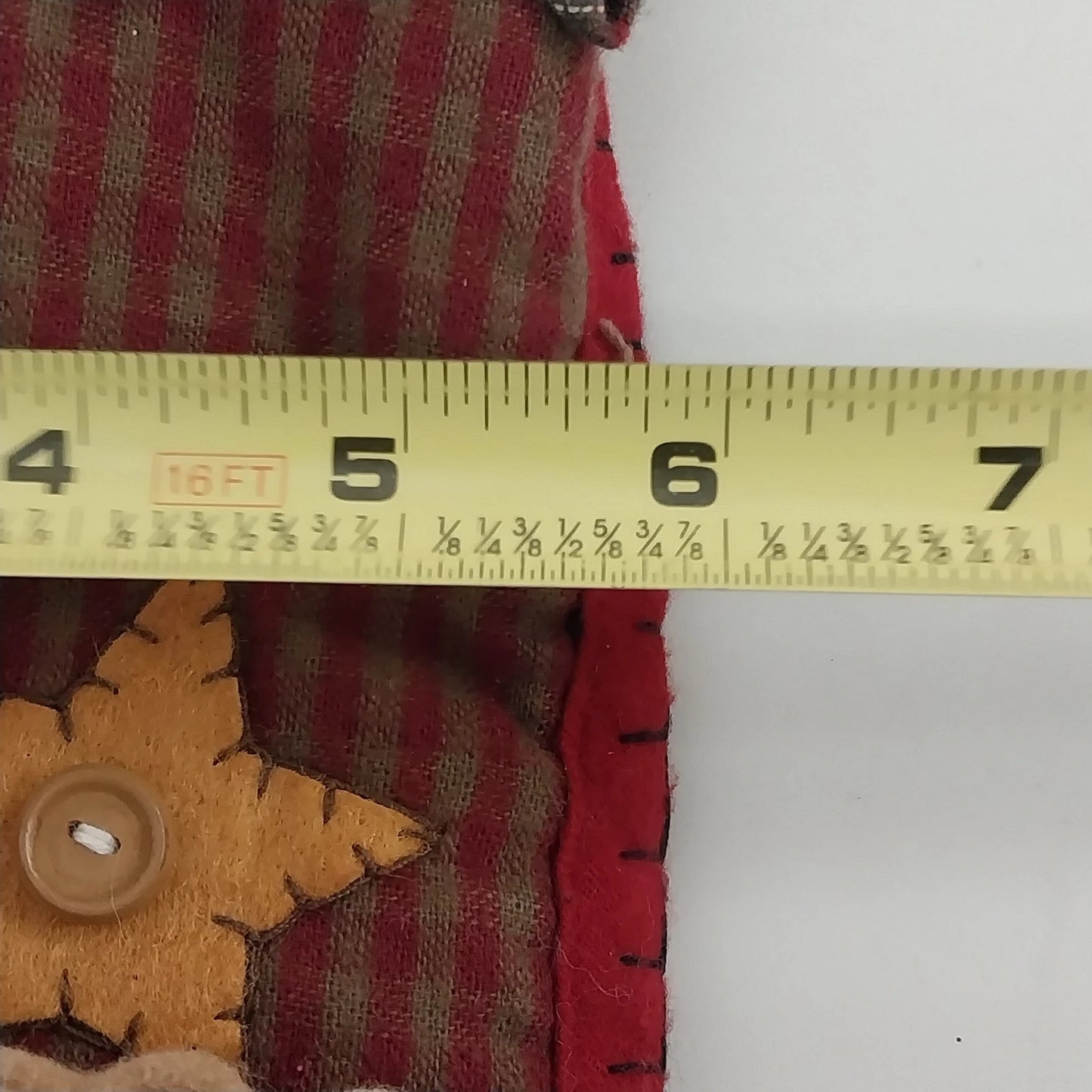 Tender Heart Treasures Moose Plaid Applique Christmas Stocking 18" Vtg 1999