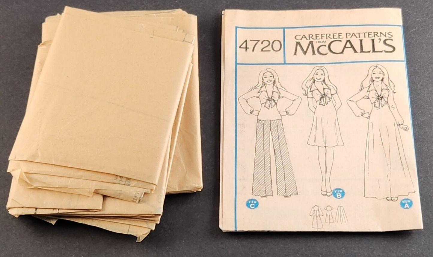 McCall's 4720 Vintage Sewing Pattern Misses Dress Or Top & Pants 6 8 10 12 14 16