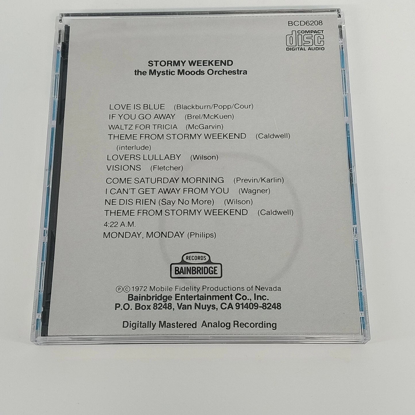 Mystic Moods Orchestra Stormy Weekend CD Bainbridge Digital Audio 1972