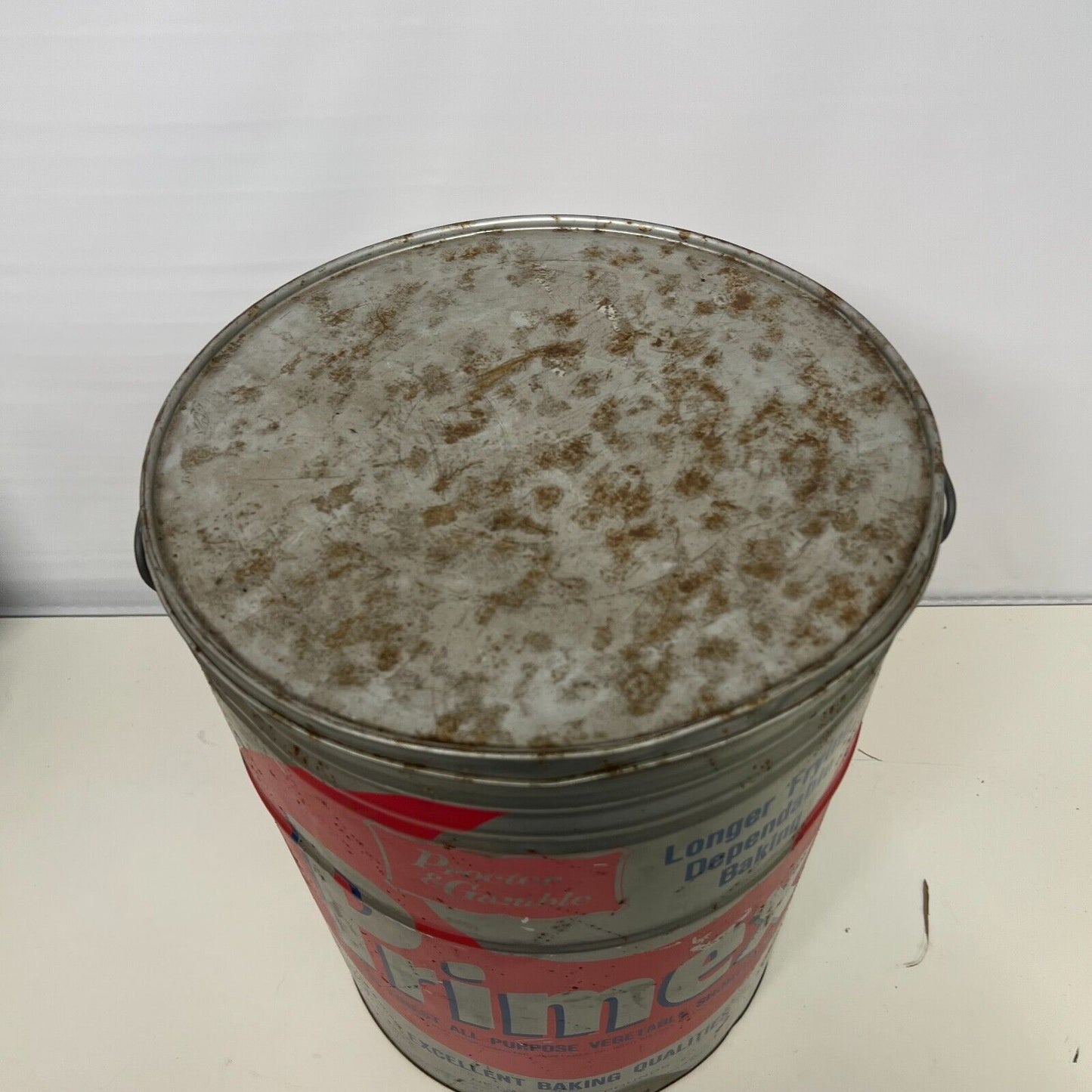 Large Primex Steel Tin Can Procter & Gamble Frying Shortening 17"x12"