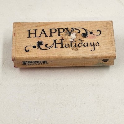 5 Rubber Stamps Warm Wishes Holidays Theme Various Brands Natural Wood