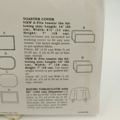 Kwik Sew 2284 Vintage Sewing Pattern Uncut Oven Mitt Chef Hat Potholder Placemat