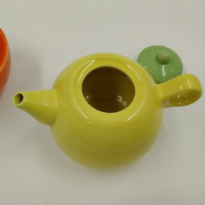 Old Amsterdam Multicolor Porcelain Teapot & Mug Stacking Set 4.5"x4" Vintage