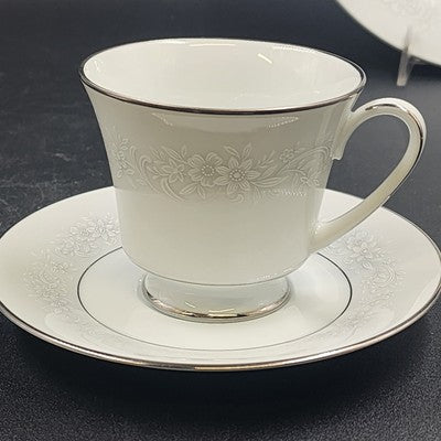 5pc Noritake Cumberland 2225 Japan Place Setting White Floral