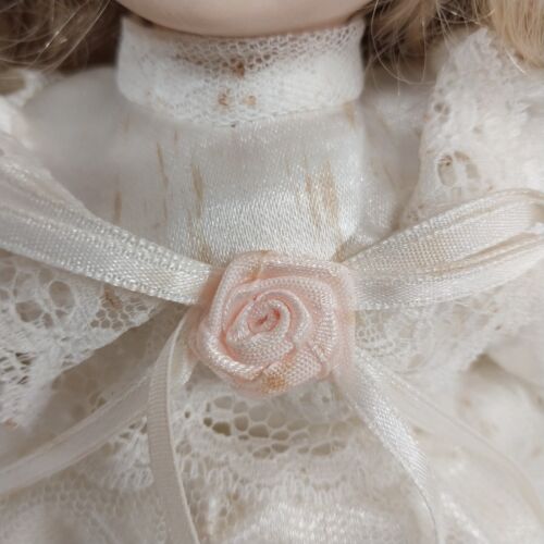 Soft Expressions Porcelain Doll Wedding Dress Tall Curly Blonde Hair 12"