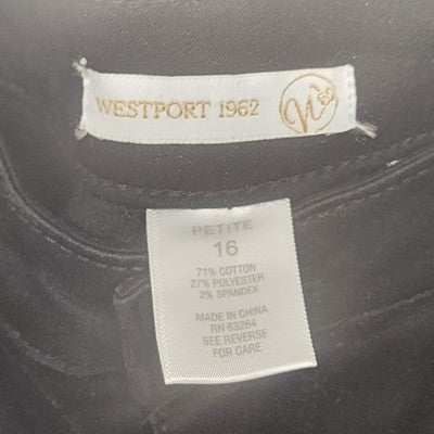 Westport 1962 Women's Black Straight Leg Stretch Denim Jeans 16 Petite High Rise