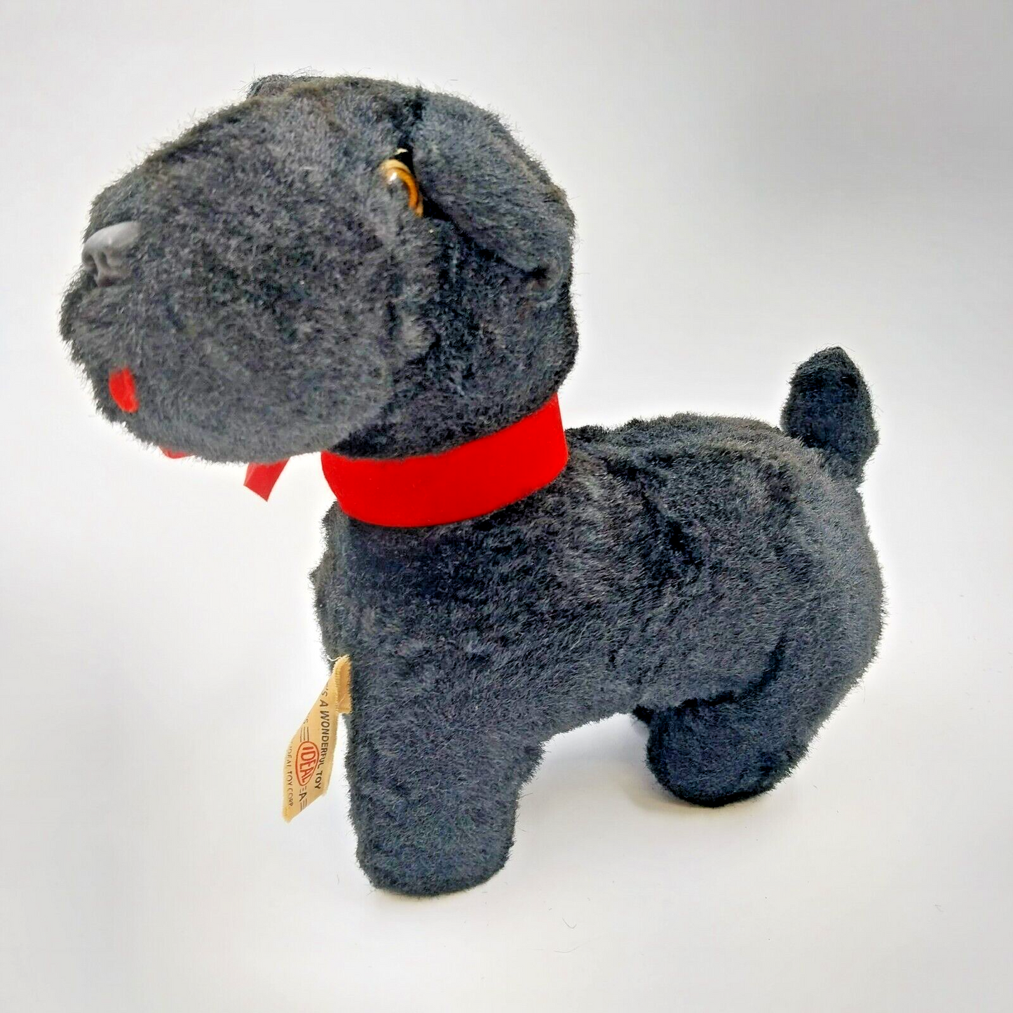 Black Scottish Terrier 8" Tall from Ideal Toy Co 1950's Red Velvet Ribbon
