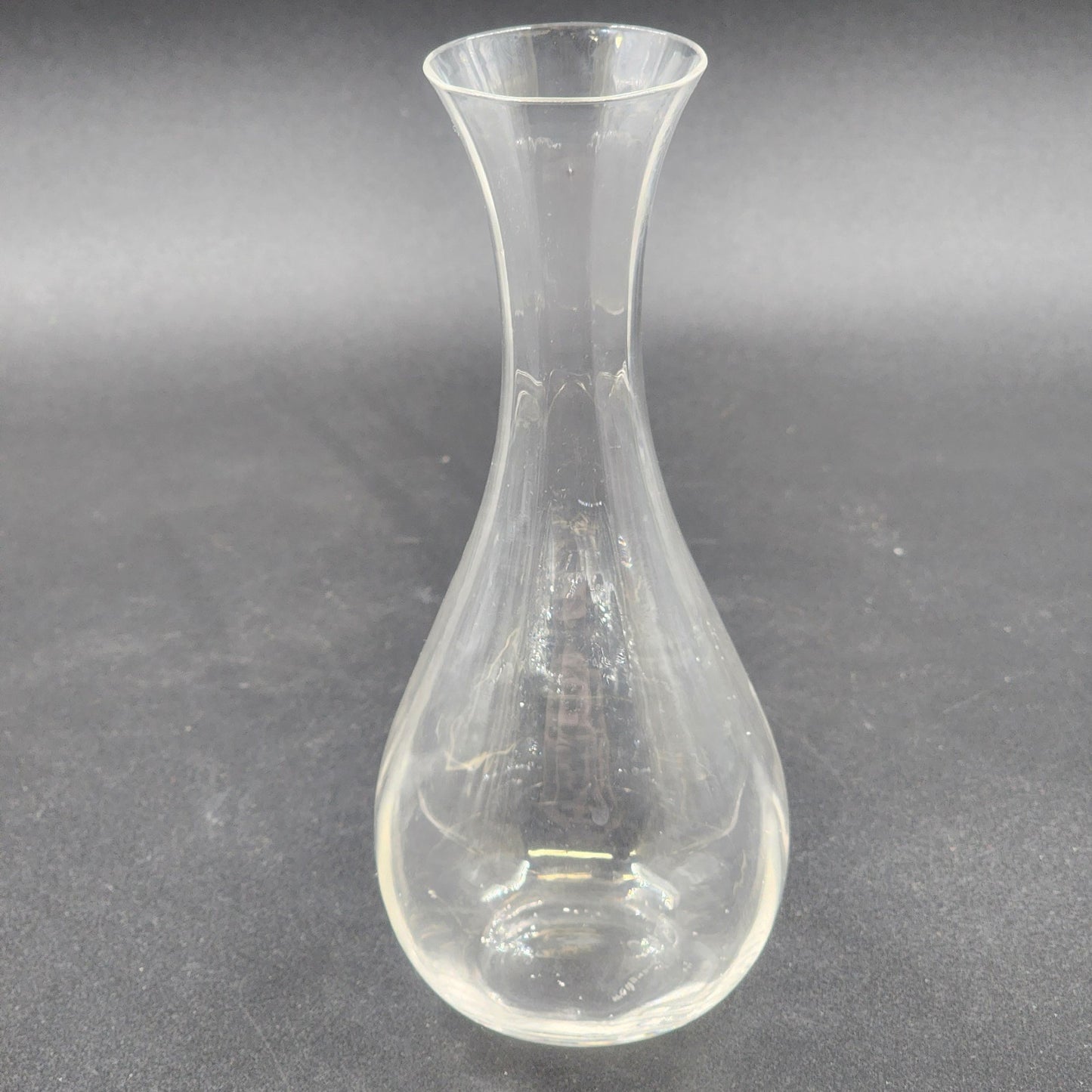 Wedgwood Clear Crystal Glass Bud Vase 7.5 Inch Tall Bulb Base Flared Top