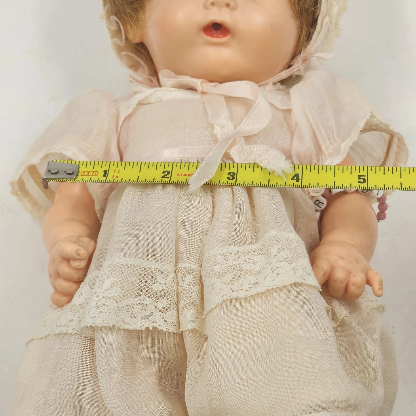 Effanbee My Fair Baby Doll 13" Original Clothes Sleepy Eyes Baby w Bracelet Vtg