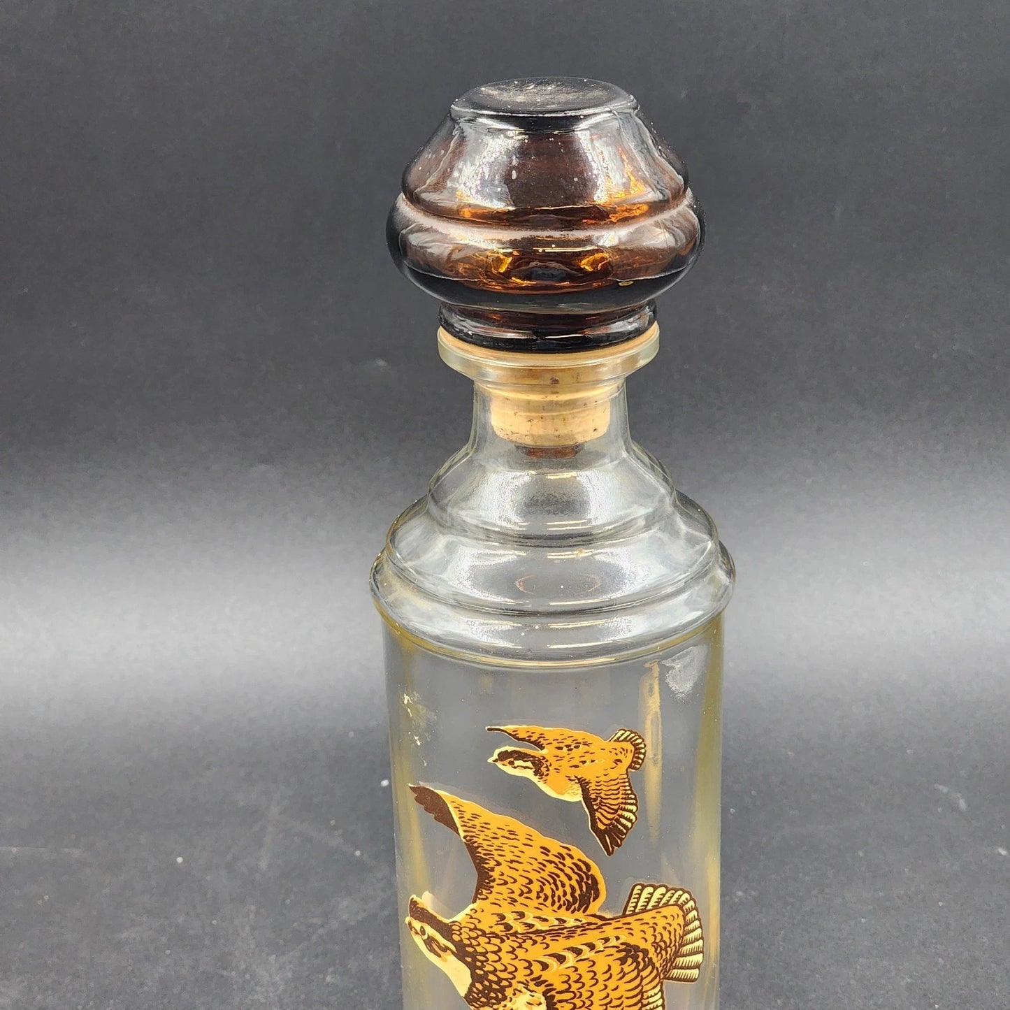 Cabin Still Whiskey Empty Decanter Sportsman Collection Covey of Quail Cork Top