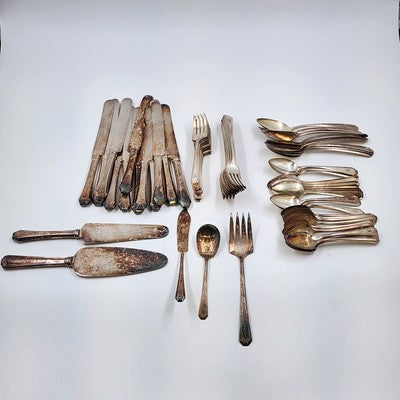 Wm Rogers La France Silverplate Flatware 12 Place Setting 77 Pc Set AA